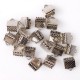 Metal Ribbon crimp end 6x7mm Antique silver